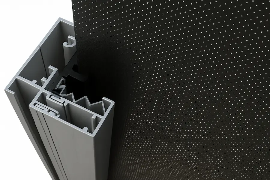 TruScreen patented shock-absorption suspension system Canberra - wind resistant impact protection for outdoor zip blinds